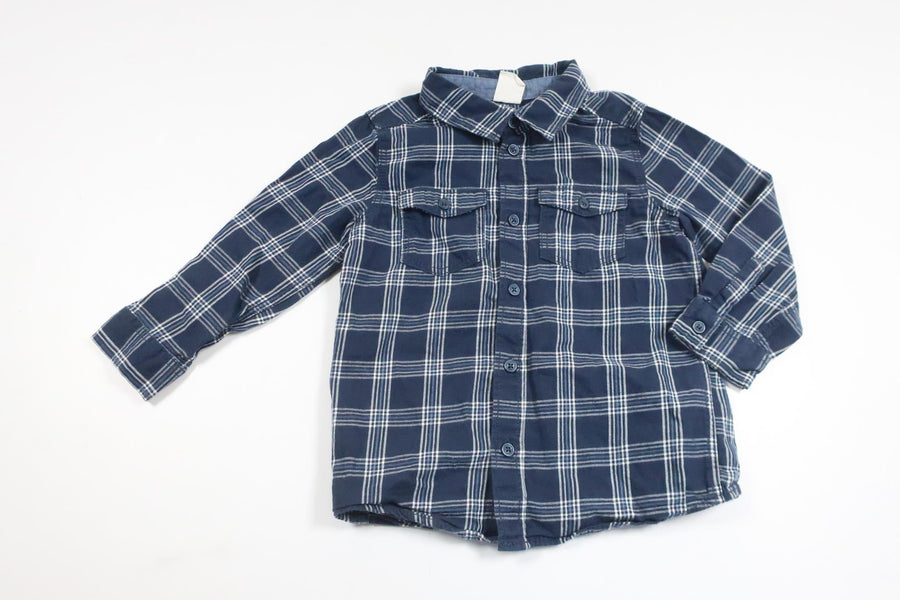 Checked shirt from H&amp;M - Size 86 - Navy blue