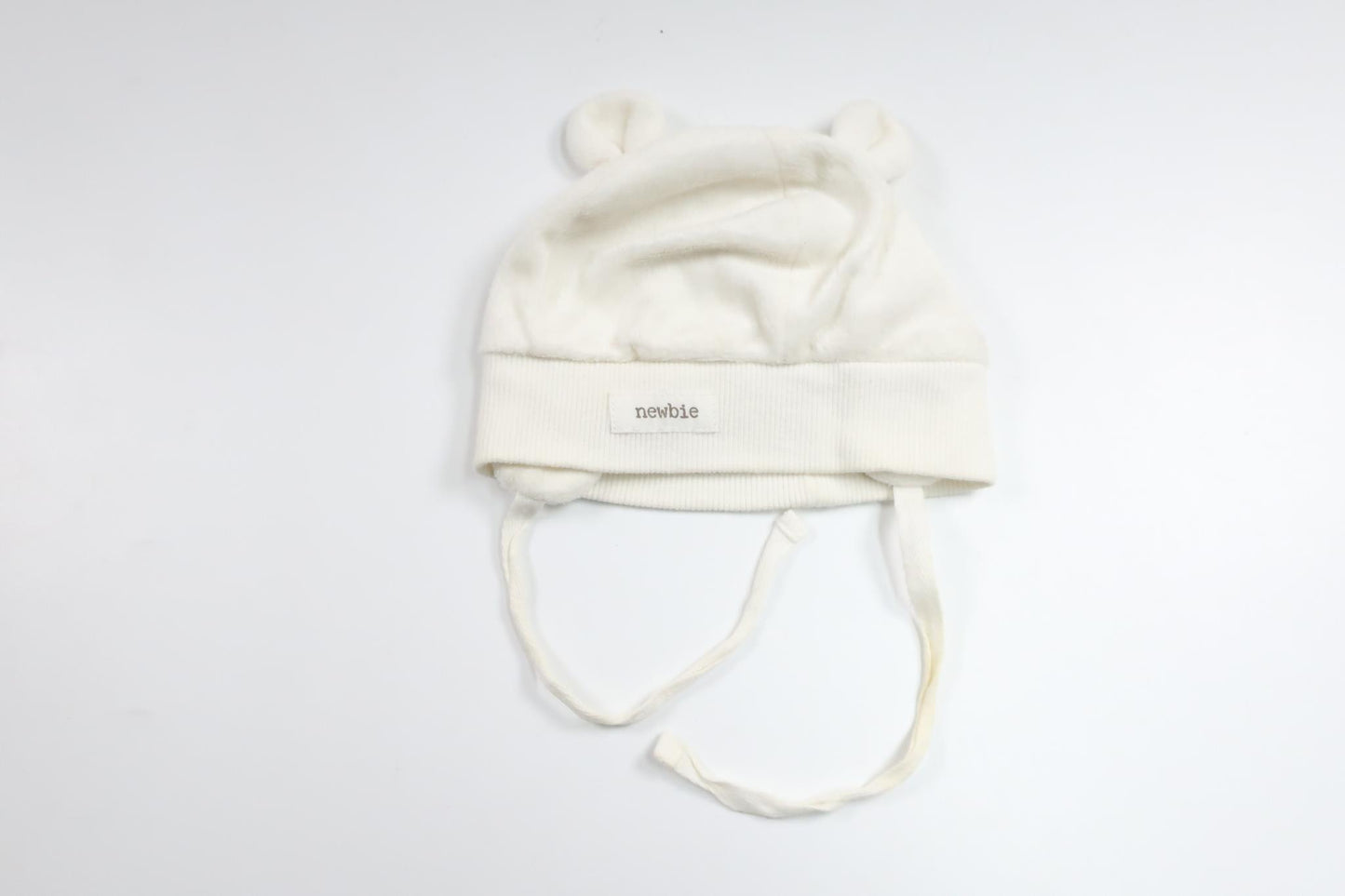 Newbie fleece hat with ears - Size 56/62 - White