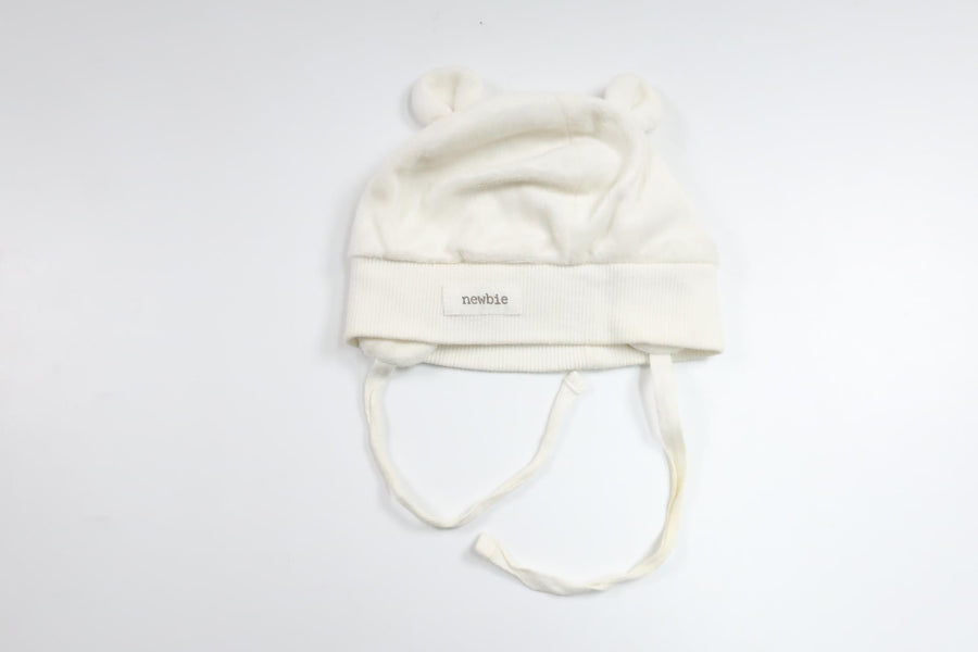 Newbie fleece hat with ears - Size 56/62 - White