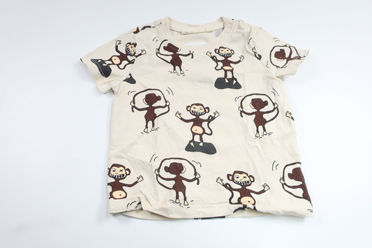 T-shirt with monkeys from Wai Wai - Size 74 - Off-white