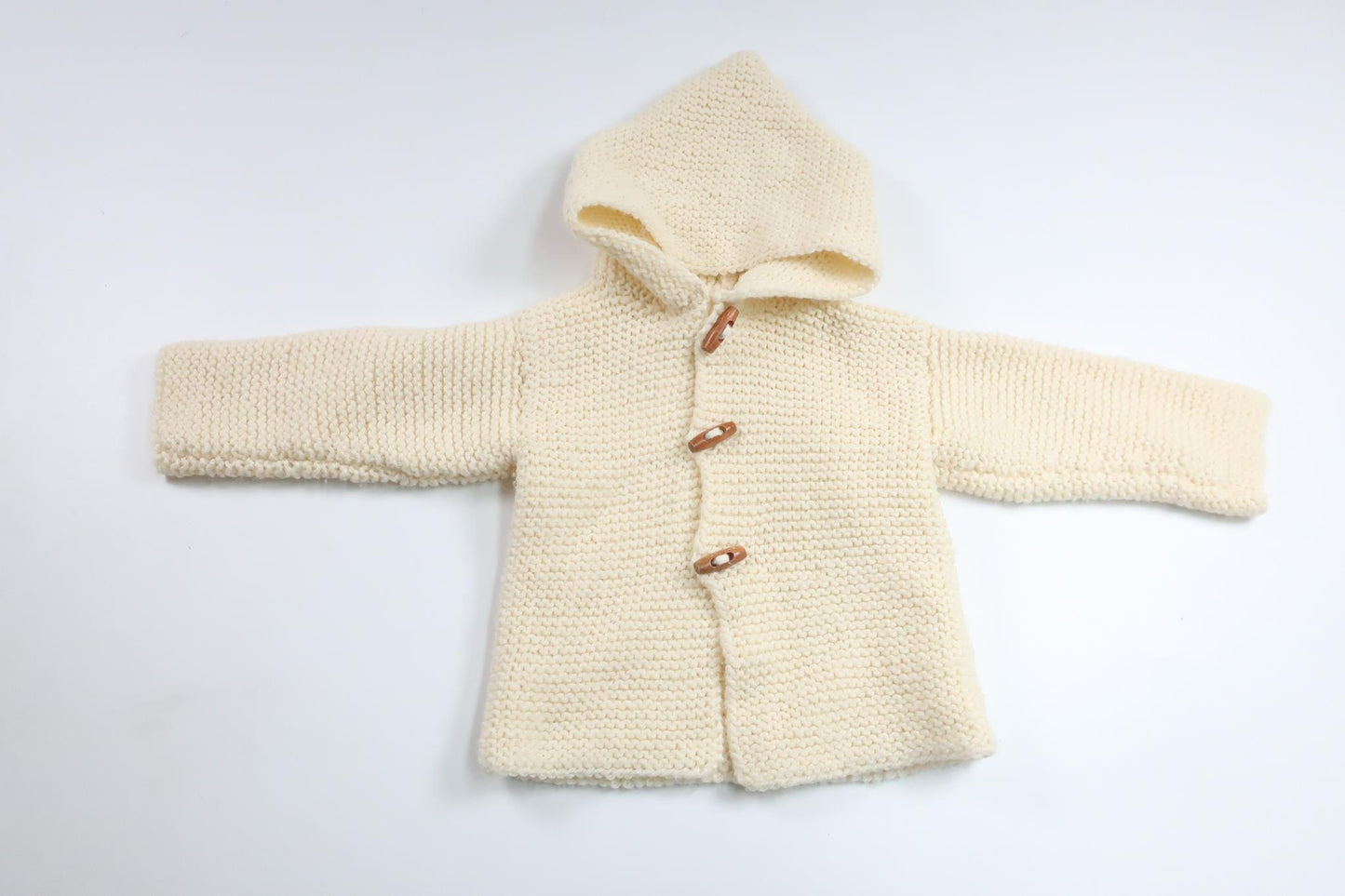 Knitted hoodie from Hemstickat - Size 68/74 - Off-white