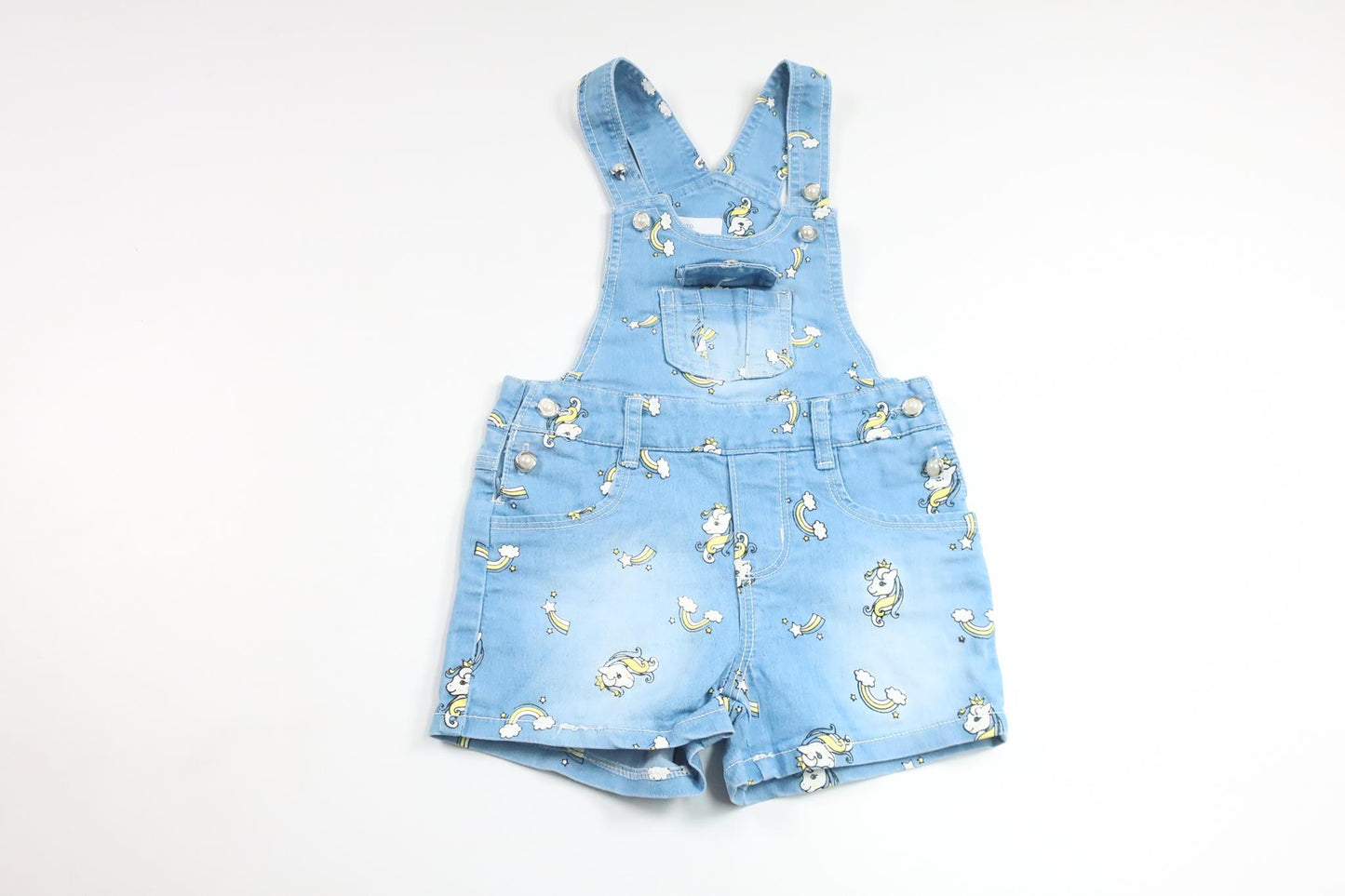 Bib shorts with unicorns from Unknown - Size 74/80 - Denim
