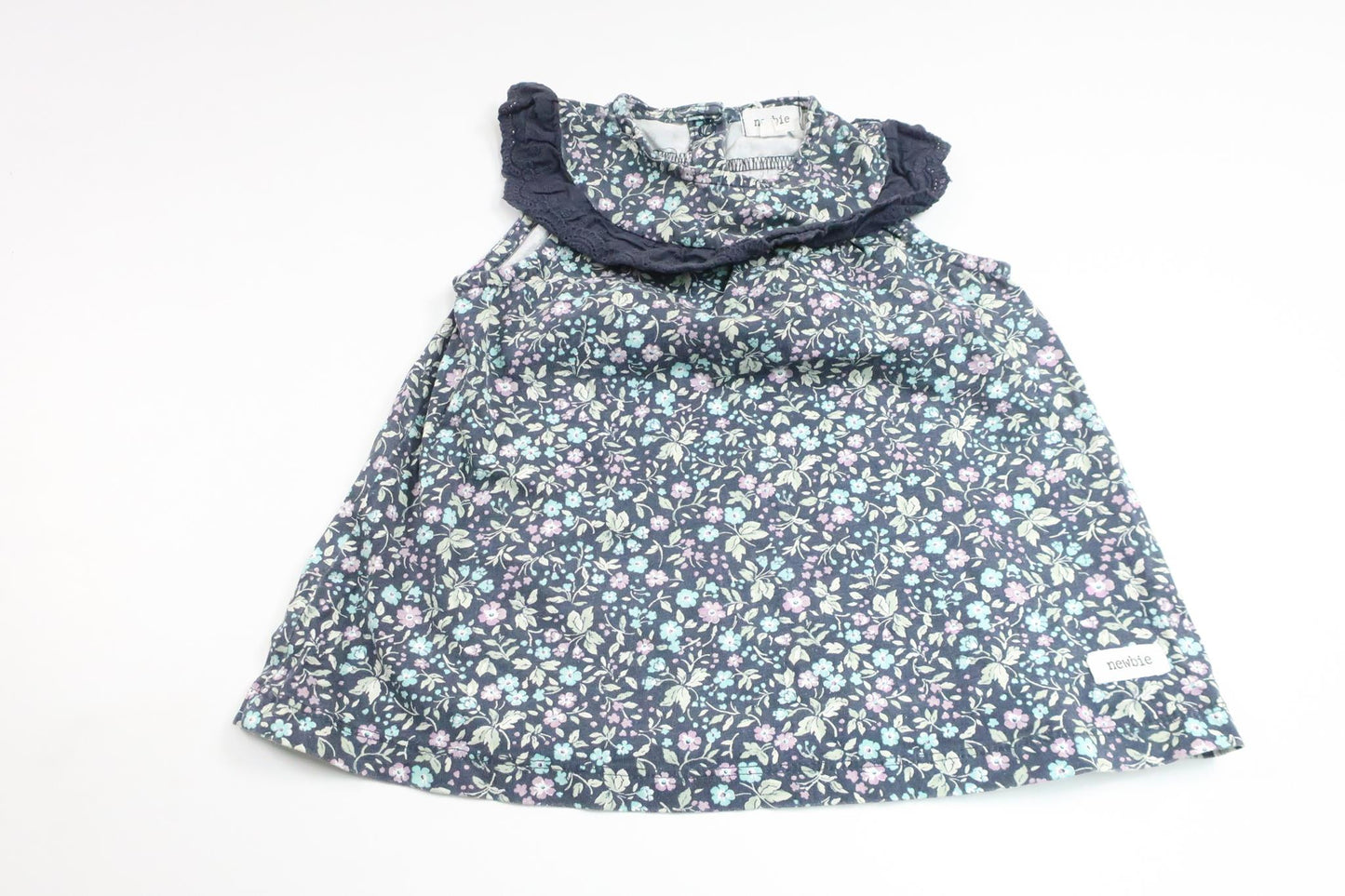 Floral dress from Newbie - Size 74 - Navy blue