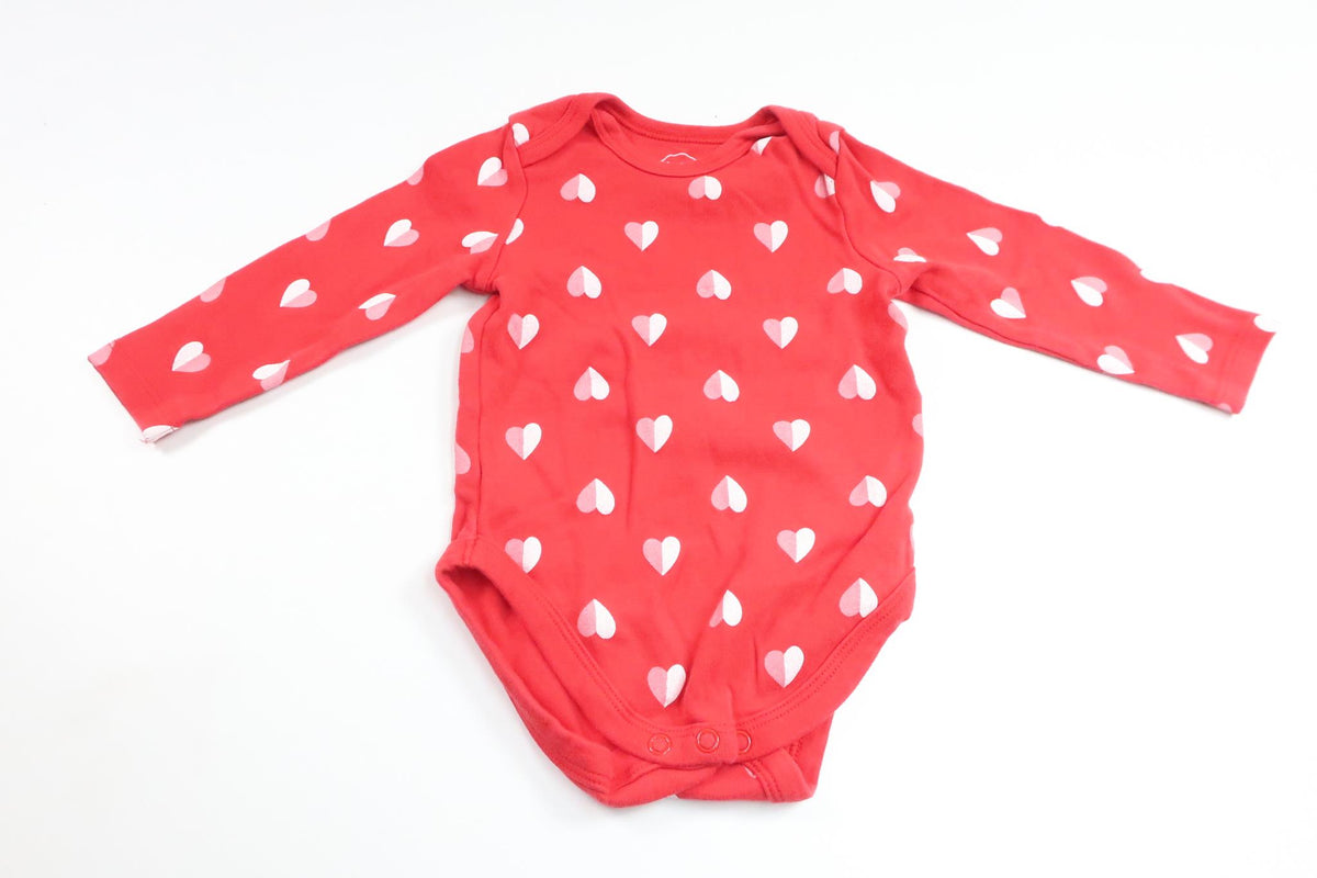 Bodysuit with hearts from Baby Club by C&amp;A - Size 74 - Red