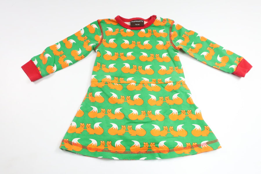 Dress with squirrels from Maxomorra - Size 74/80 - Green