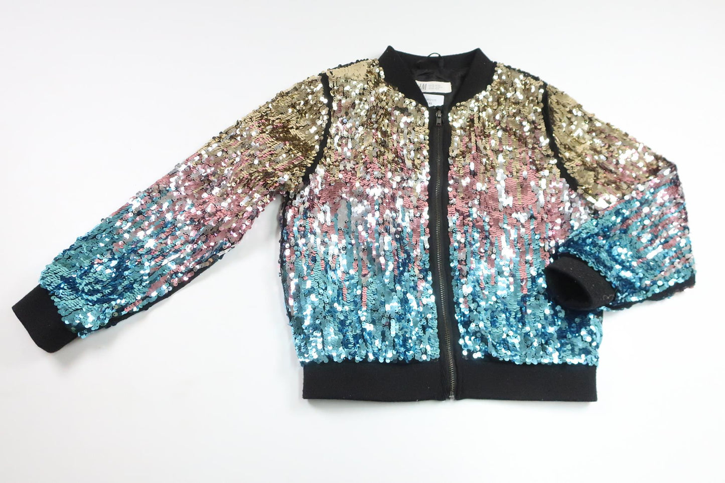 Jacket with reversible sequins from H&M - Size 128 - Black