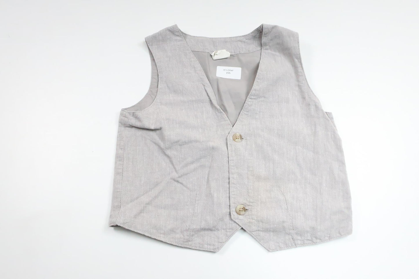 Suit vest in 55% linen from H&amp;M - Size 92 - Grey