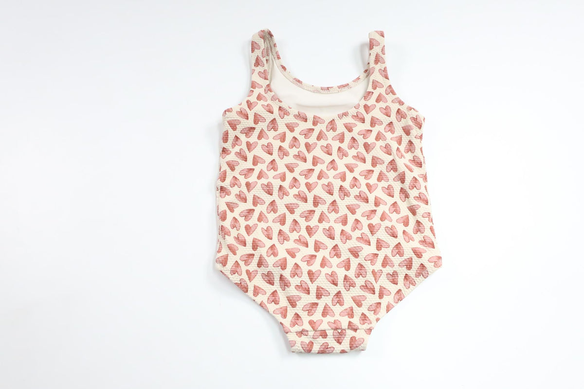 Swimsuit with hearts from Unknown - Size 80/86 - Off-white