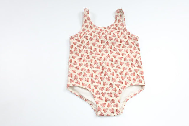 Swimsuit with hearts from Unknown - Size 80/86 - Off-white