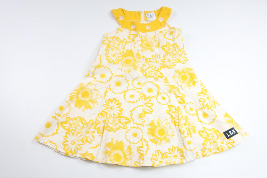 Floral dress from Lingon &amp; Blåbär - Size 90 - Yellow