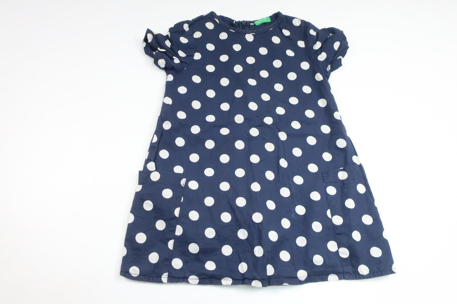 Polka dot dress from United Colors of Benetton - Size 100 - Navy blue