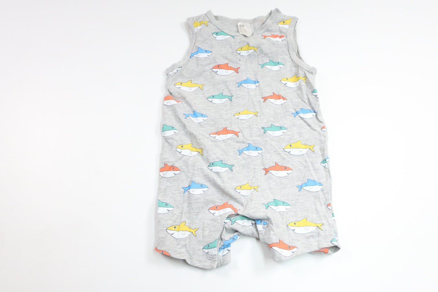 Jumpsuit with sharks from H&amp;M - Size 68 - Grey