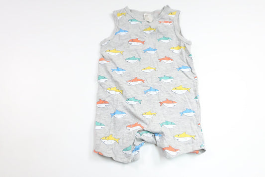 Jumpsuit with sharks from H&amp;M - Size 68 - Grey