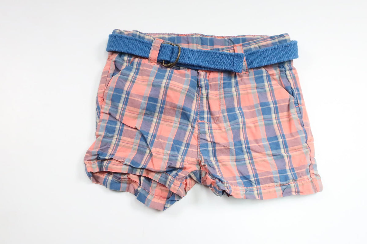 Checked shorts with belt from Zara - Size 68 - Pink