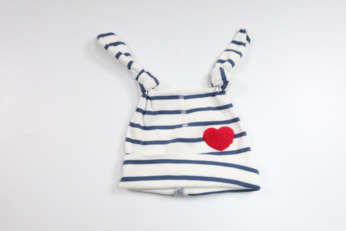 Striped hat from Polarn o. Pyret - Size 40 - White