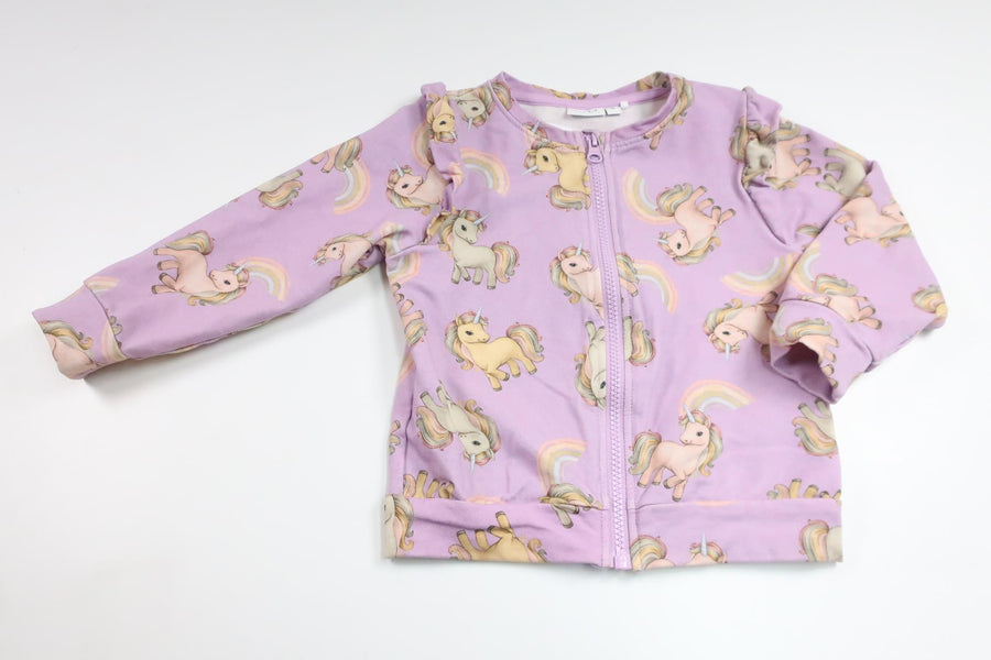 Cardigan with unicorns from Name It - Size 98 - Purple