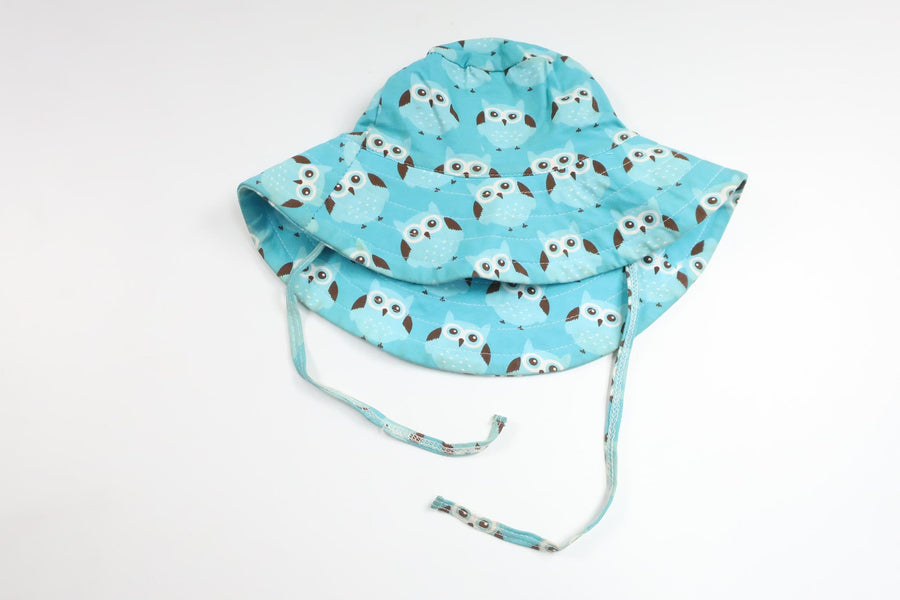 Sun hat with owls from Snoozy - Size 74/80 - Blue