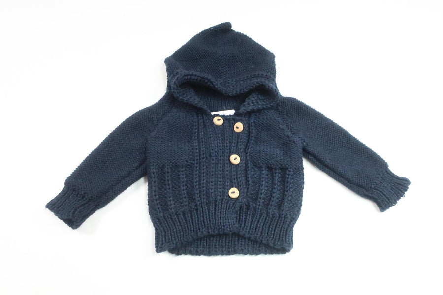 Knitted hoodie from Hemstickat - Size 56 - Navy blue
