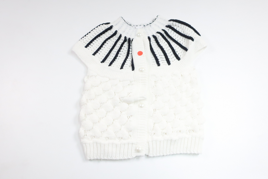 Knitted vest from Hemstickat - Size 80/86 - White