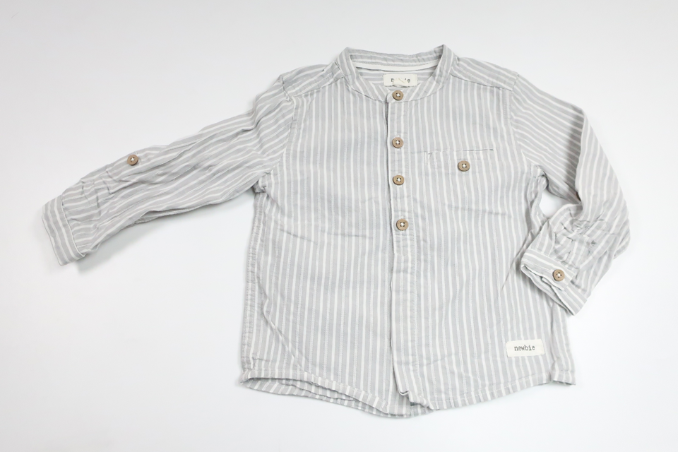 Striped shirt from Newbie - Size 80 - Grey