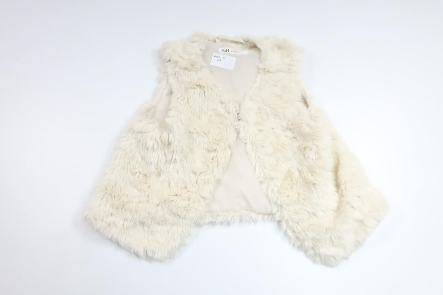 Faux fur vest from H&amp;M - Size 104 - Off-white