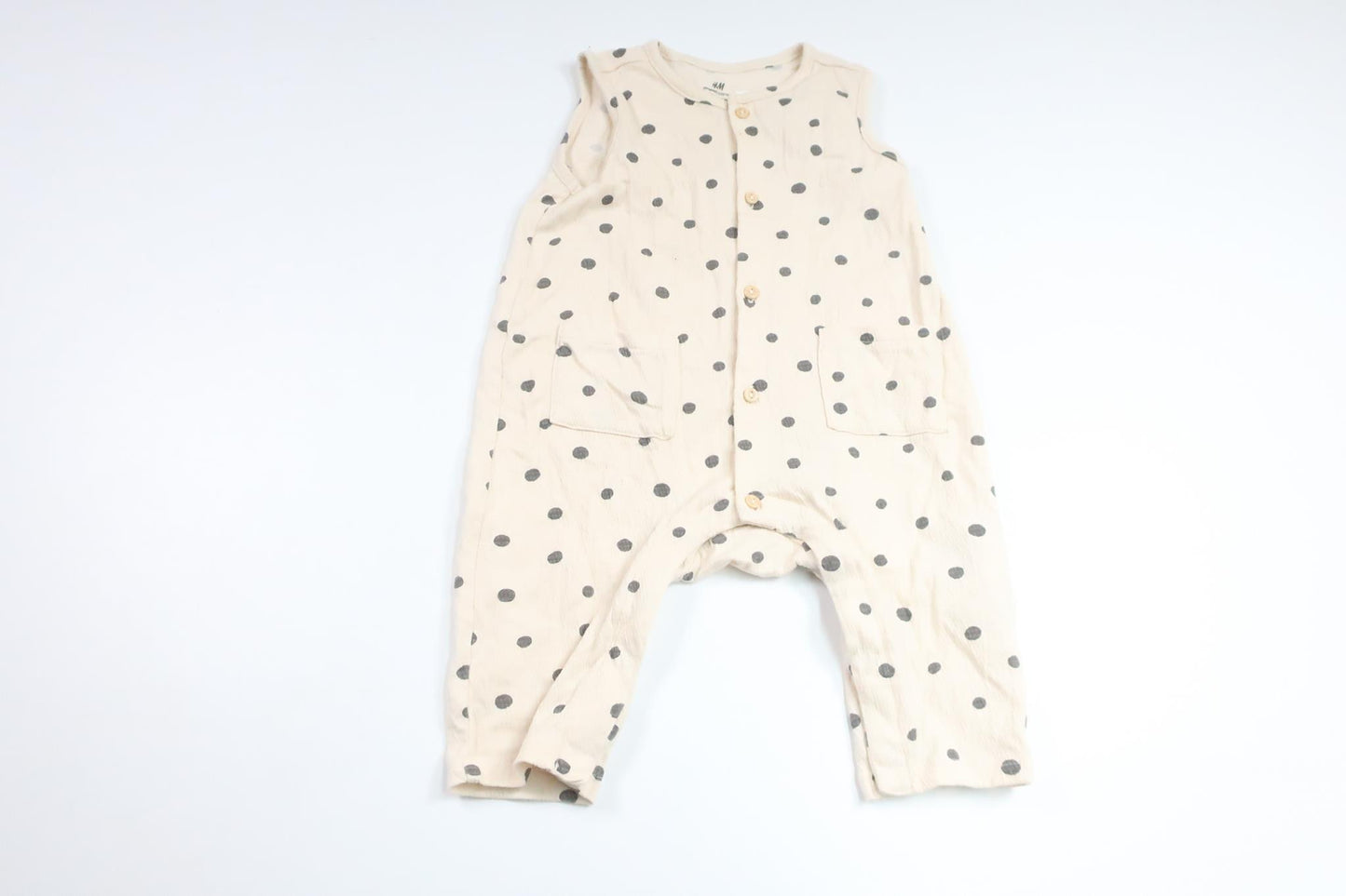 Polka dot jumpsuit from H&amp;M - Size 68 - Off-white
