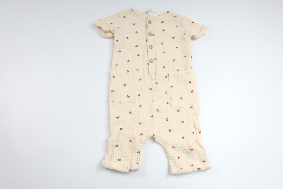 Jumpsuit with cherries from Rikiki - Size 74 - Off-white