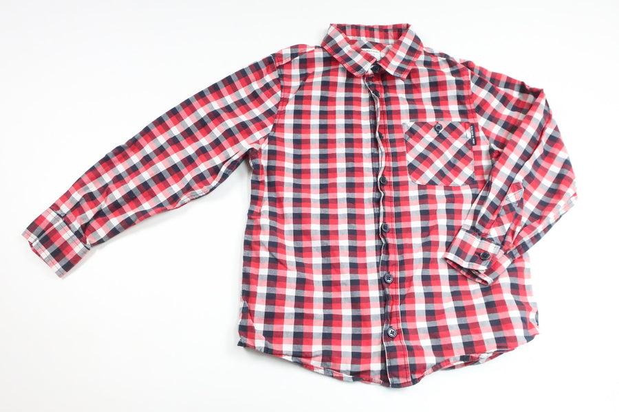 Checkered shirt from Polarn o. Pyret - Size 110/116 - Red