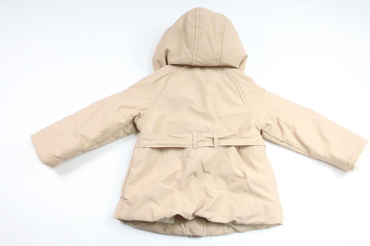 Fleece-lined coat from Mango Kids - Size 92 - Beige