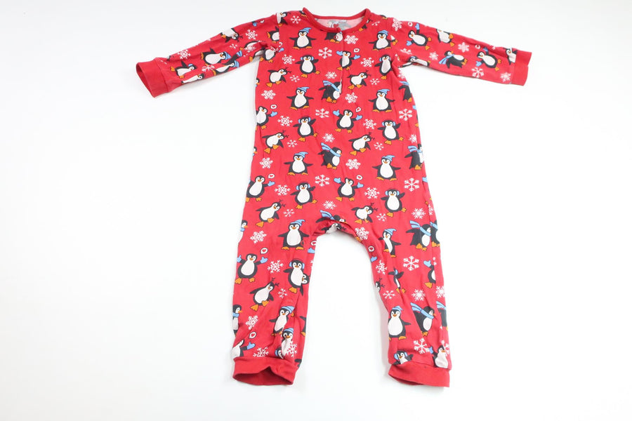 Pyjamas with penguins from ICA I Love Eco - Size 86 - Red