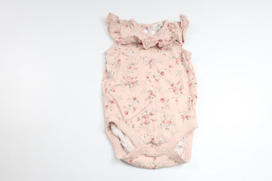 Floral linen bodysuit from Newbie - Size 68 - Pink