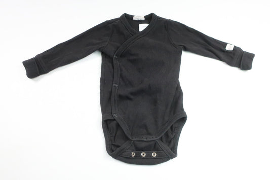 Ribbed wrap bodysuit from Kappahl - Size 68 - Black