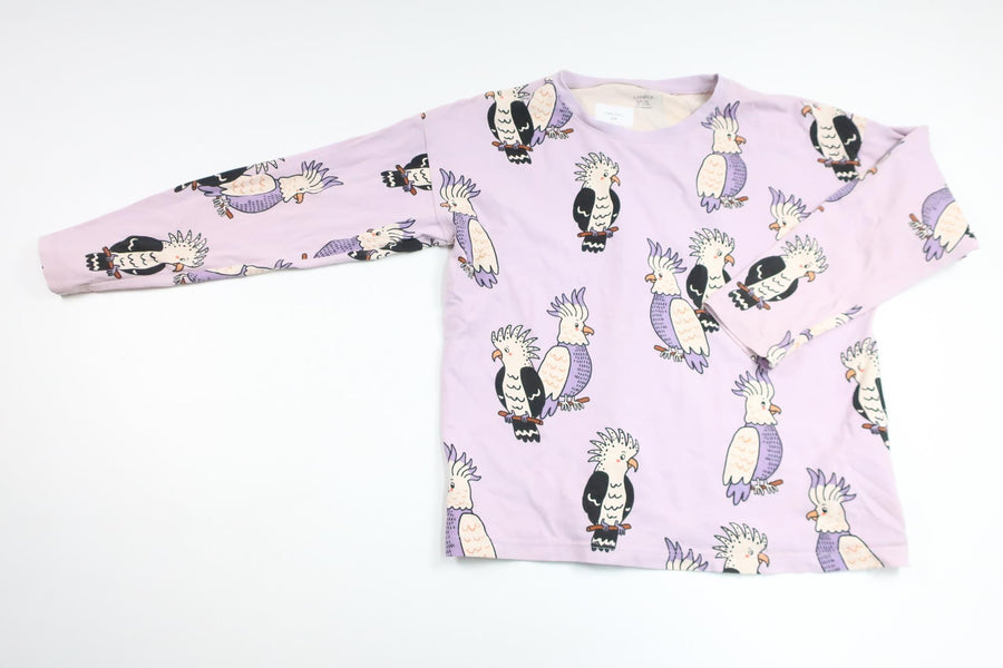 Sweater with cockatoos from Lindex - Size 128 - Purple