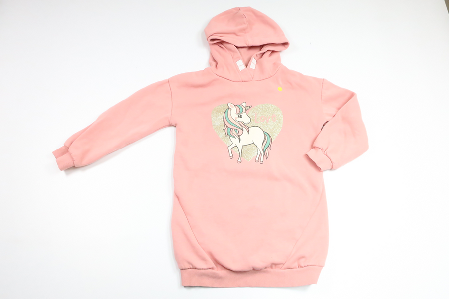 Sweatshirt dress with unicorn from Baby Club by C&A - Size 128 - Pink