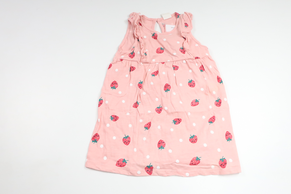 Dress with strawberries from H&amp;M - Size 80 - Pink