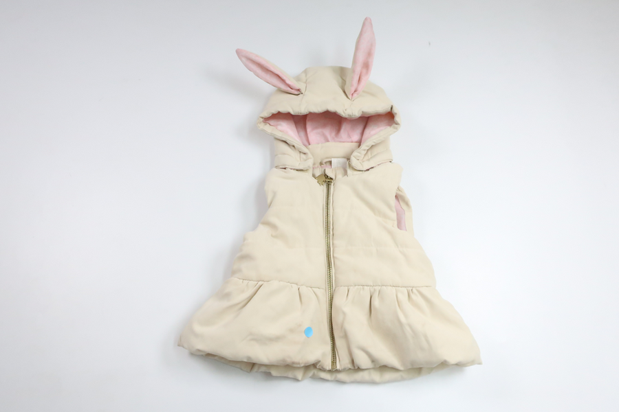 Vest with rabbit hood from H&amp;M - Size 74 - Off-white