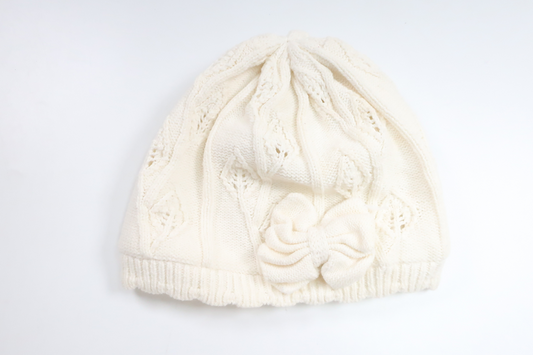 Fleece-lined knitted hat from Newbie - Size 52/54 - White
