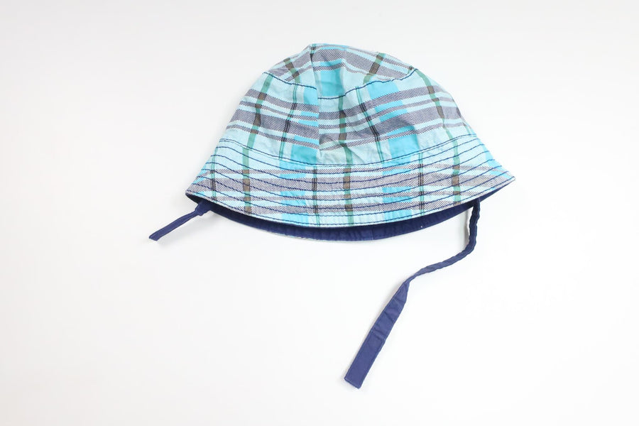 Checkered sun hat from ICA I Love Eco - Size 80/86 - Blue