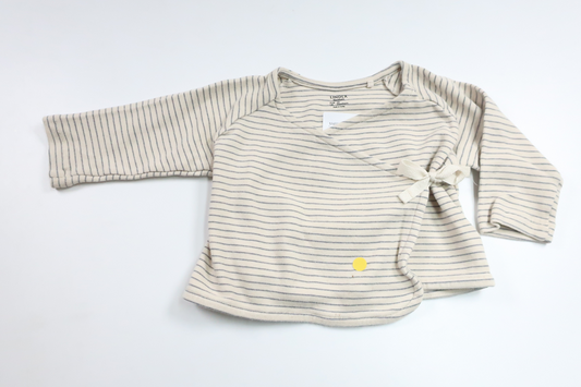 Striped wrap sweater from Lindex - Size 68 - Beige
