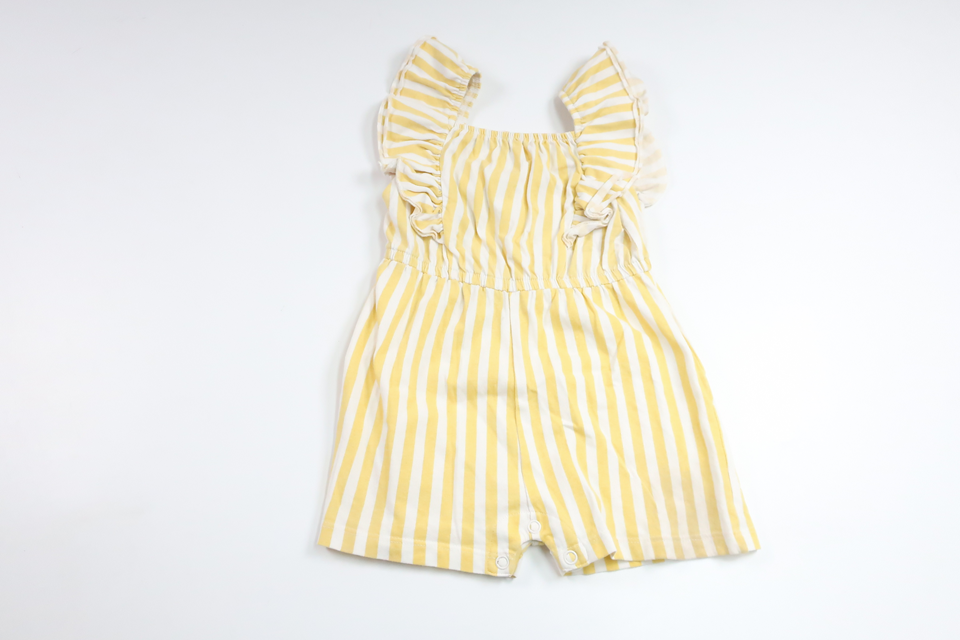Striped jumpsuit with ruffle from Uniq Baby - Size 68 - Yellow