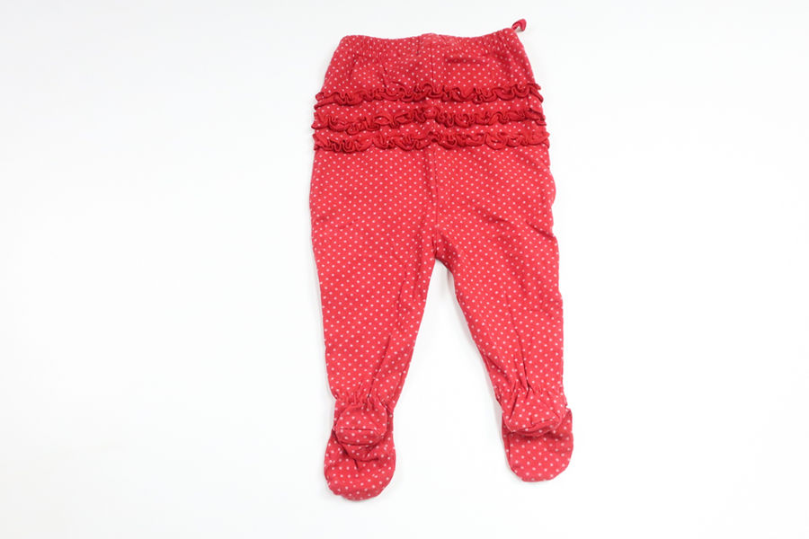 Polka dot trousers with ruffles from H&amp;M - Size 50 - Red