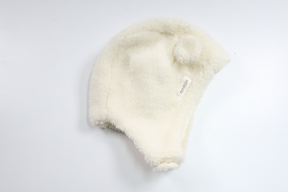 Hat with ears from Newbie - Size 56/62 - Off-white