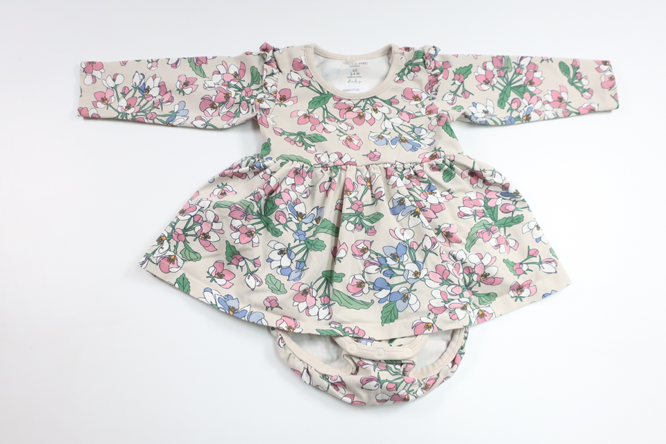 Floral dress from Polarn o. Pyret - Size 62 - Beige