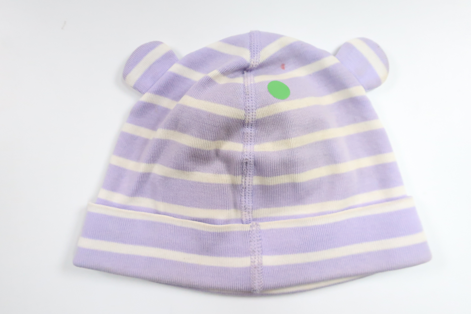 Striped hat with ears from Polarn o. Pyret - Size 40/42 - Purple