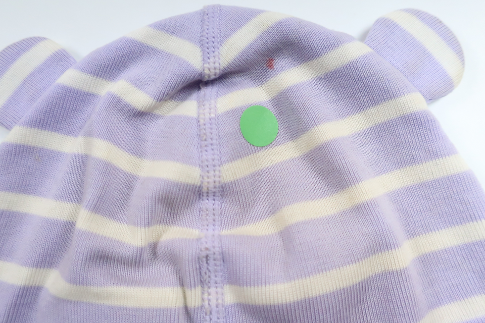Striped hat with ears from Polarn o. Pyret - Size 40/42 - Purple