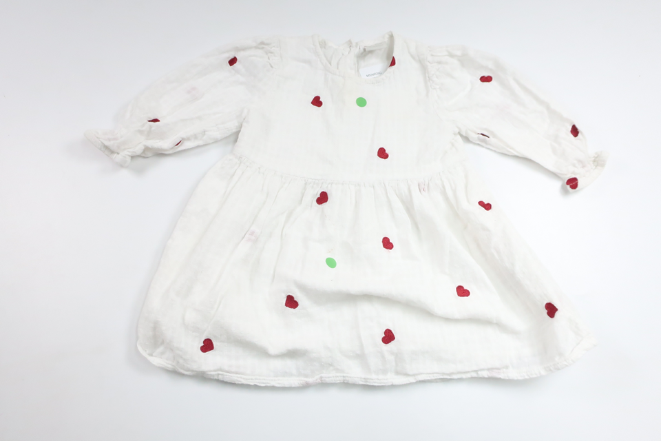 Dress with hearts from Lindex - Size 80 - White