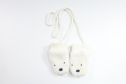 Teddy mittens from Lindex - Size One size - White