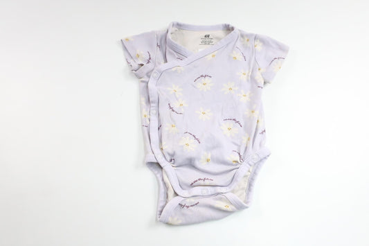 Floral wrap bodysuit from H&amp;M - Size 68 - Purple