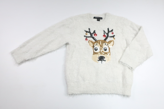 Shaggy Christmas sweater from My Wear Young - Size 110/116 - White