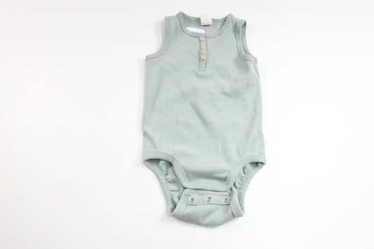 Ribbed linen bodysuit from H&M - Size 80 - Green